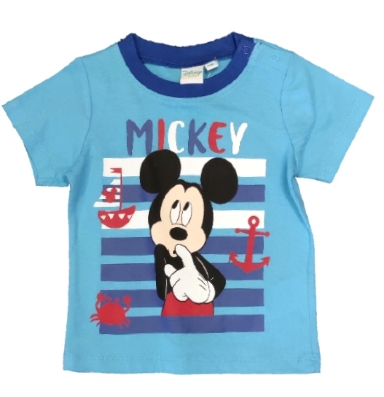 Baby T-Shirt für Jungen in hellblau mit Micky Maus